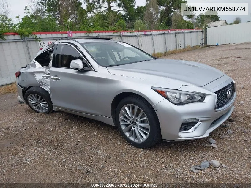 2019 Infiniti Q50 3.0T Luxe VIN: JN1EV7AR1KM558774 Lot: 39929963