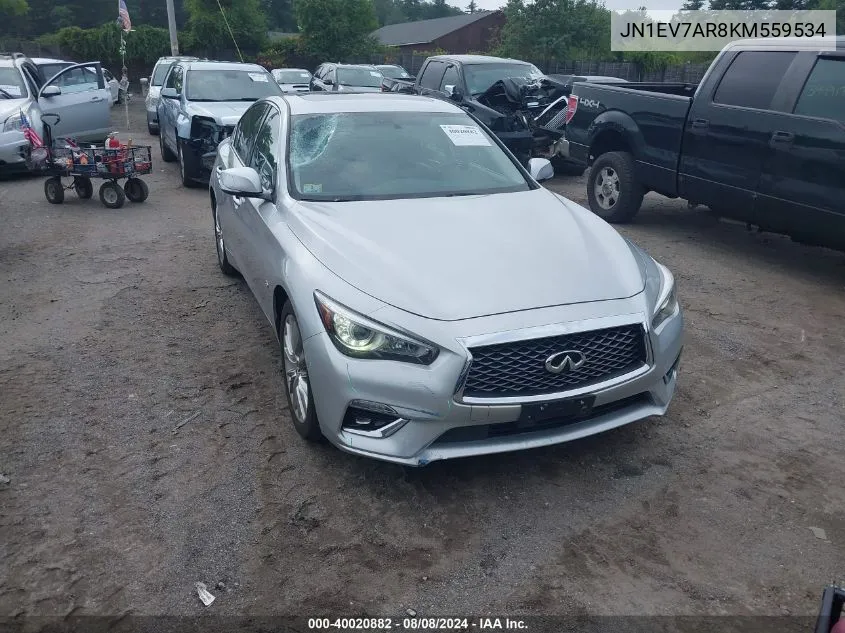 2019 Infiniti Q50 3.0T Luxe VIN: JN1EV7AR8KM559534 Lot: 40020882