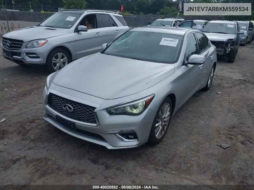 2019 Infiniti Q50 3.0T Luxe VIN: JN1EV7AR8KM559534 Lot: 40020882