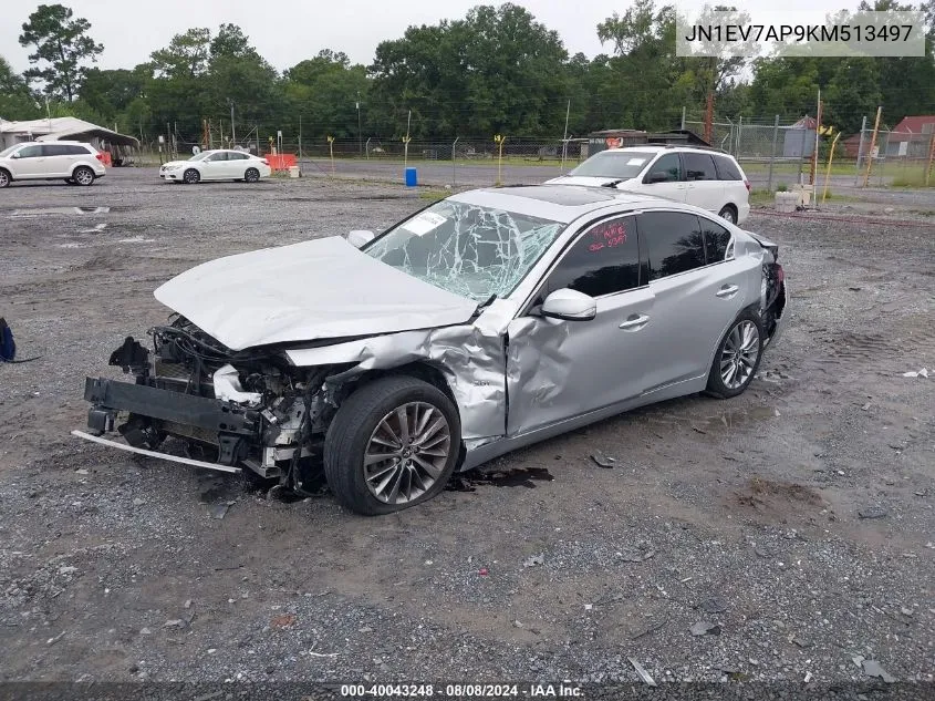 2019 Infiniti Q50 3.0T Luxe VIN: JN1EV7AP9KM513497 Lot: 40043248