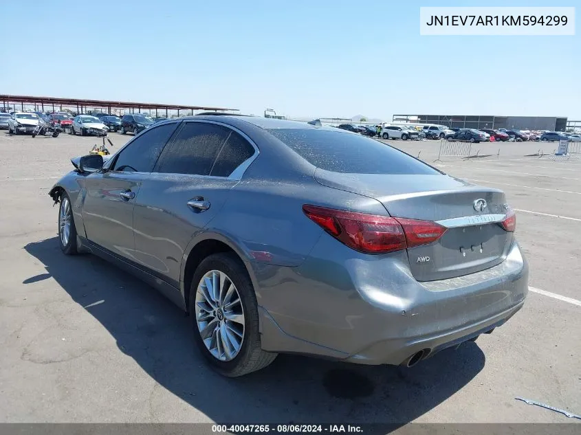 JN1EV7AR1KM594299 2019 Infiniti Q50 3.0T Luxe