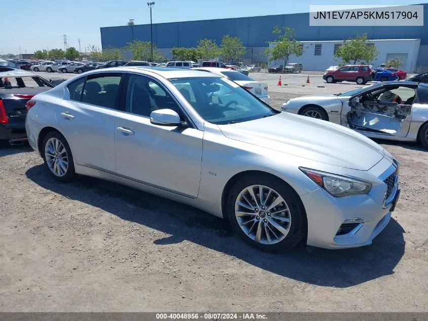 2019 Infiniti Q50 3.0T Luxe VIN: JN1EV7AP5KM517904 Lot: 40048956