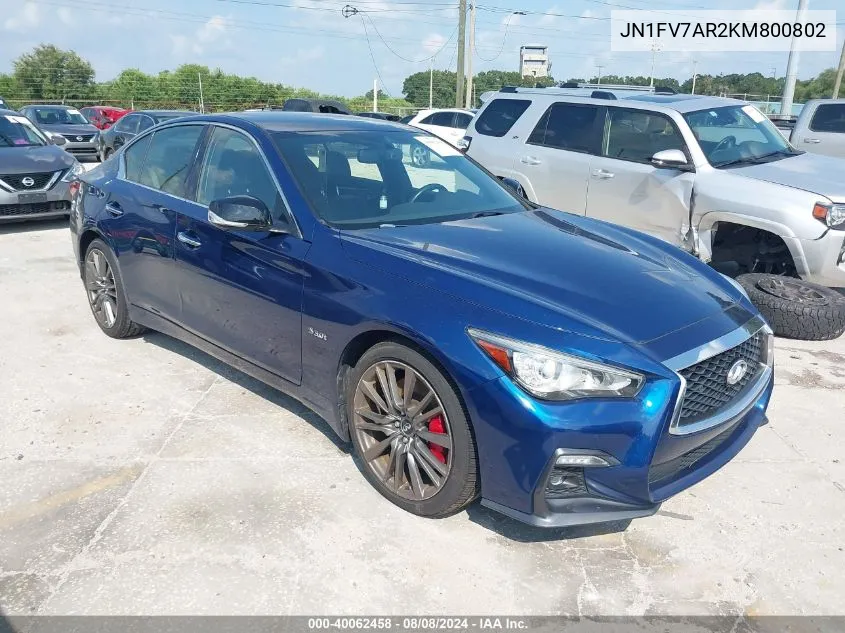 JN1FV7AR2KM800802 2019 Infiniti Q50 3.0T Red Sport 400