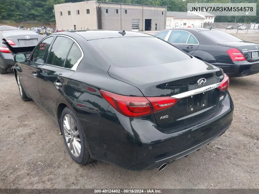 JN1EV7AR3KM554578 2019 Infiniti Q50 3.0T Luxe