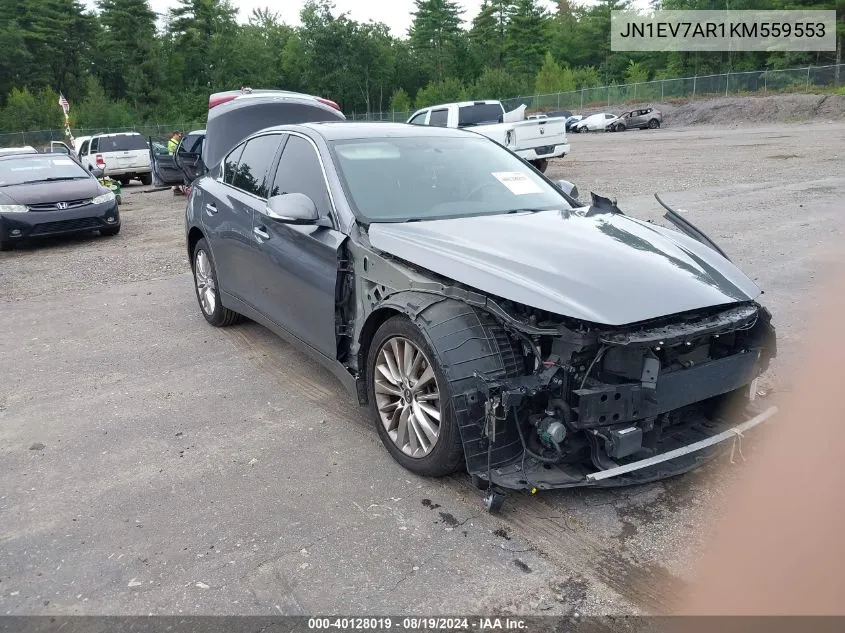 2019 Infiniti Q50 3.0T Luxe VIN: JN1EV7AR1KM559553 Lot: 40128019