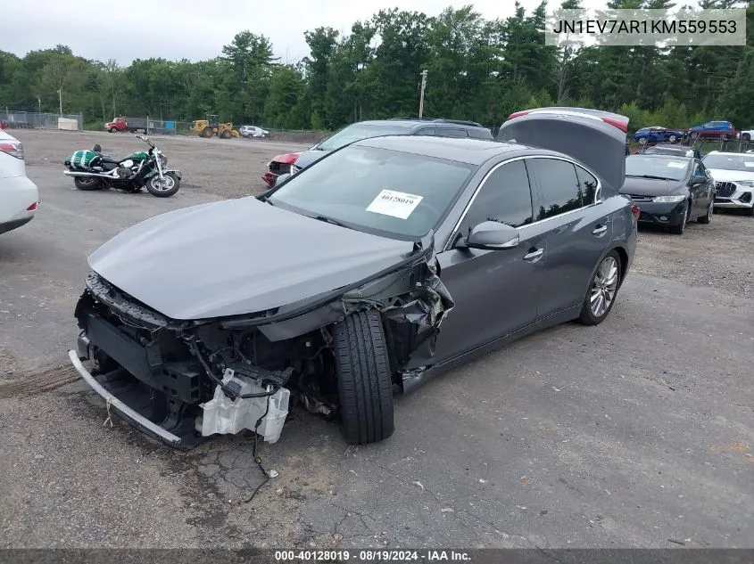 2019 Infiniti Q50 3.0T Luxe VIN: JN1EV7AR1KM559553 Lot: 40128019