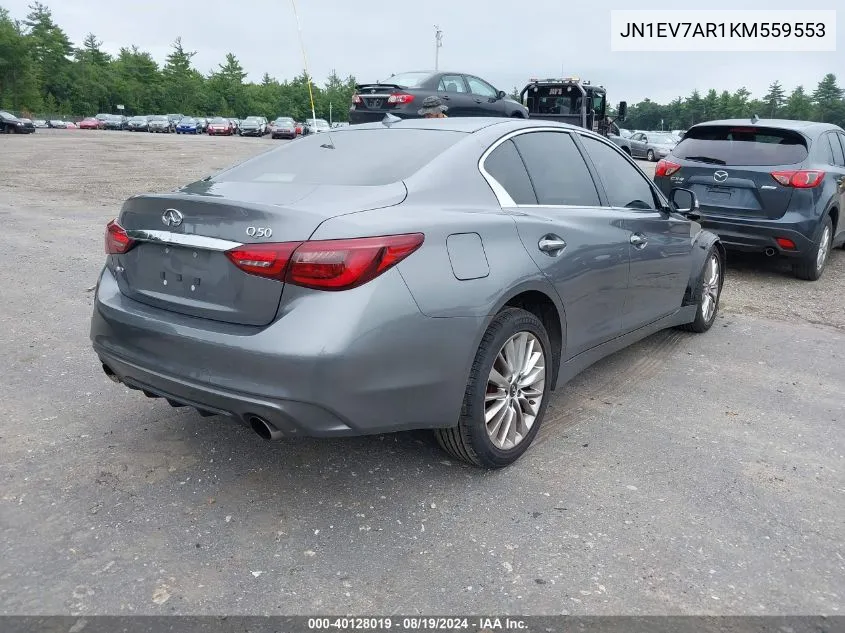 2019 Infiniti Q50 3.0T Luxe VIN: JN1EV7AR1KM559553 Lot: 40128019