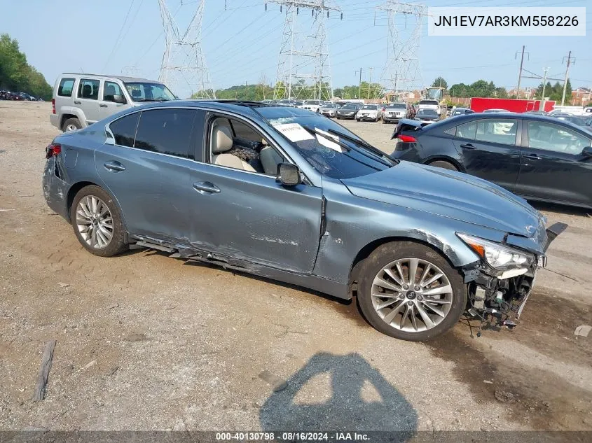 2019 Infiniti Q50 3.0T Luxe VIN: JN1EV7AR3KM558226 Lot: 40130798