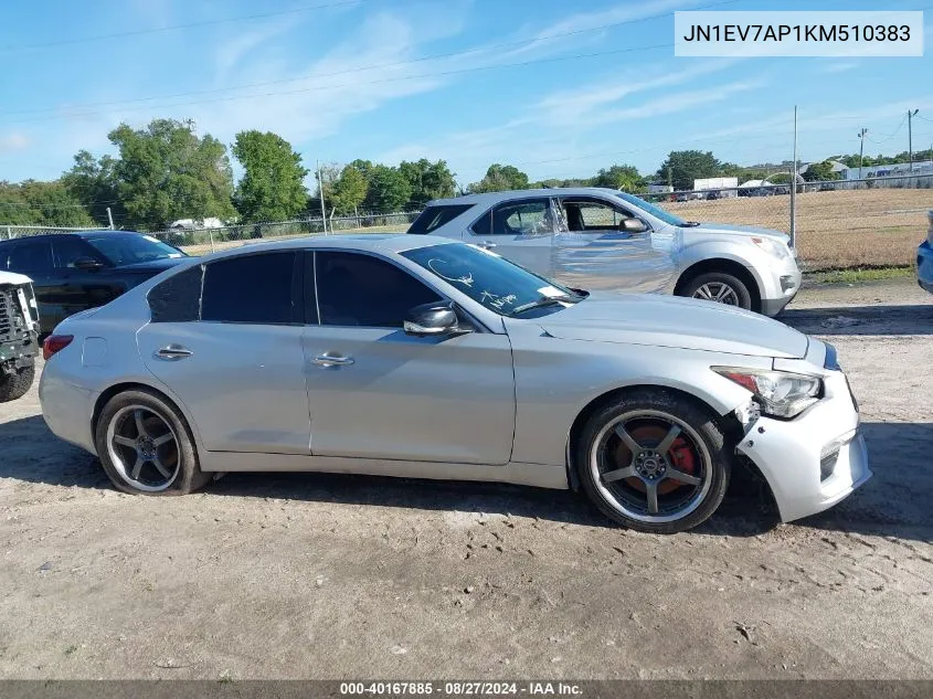 2019 Infiniti Q50 3.0T Luxe VIN: JN1EV7AP1KM510383 Lot: 40167885