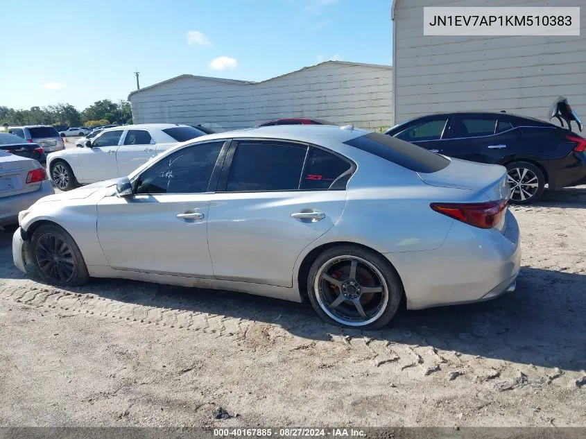 2019 Infiniti Q50 3.0T Luxe VIN: JN1EV7AP1KM510383 Lot: 40167885