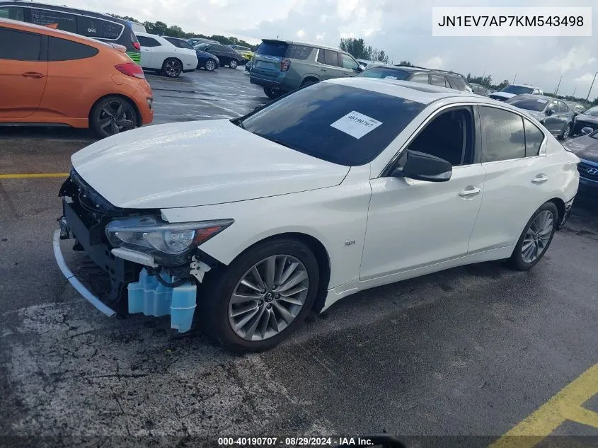 JN1EV7AP7KM543498 2019 Infiniti Q50 3.0T Luxe