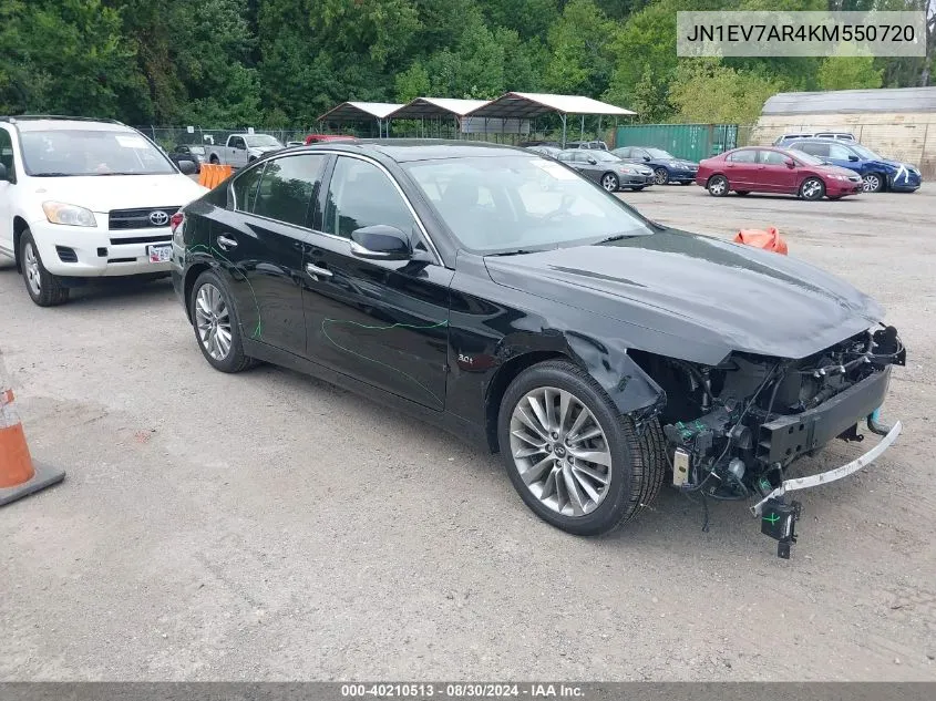 JN1EV7AR4KM550720 2019 Infiniti Q50 3.0T Luxe