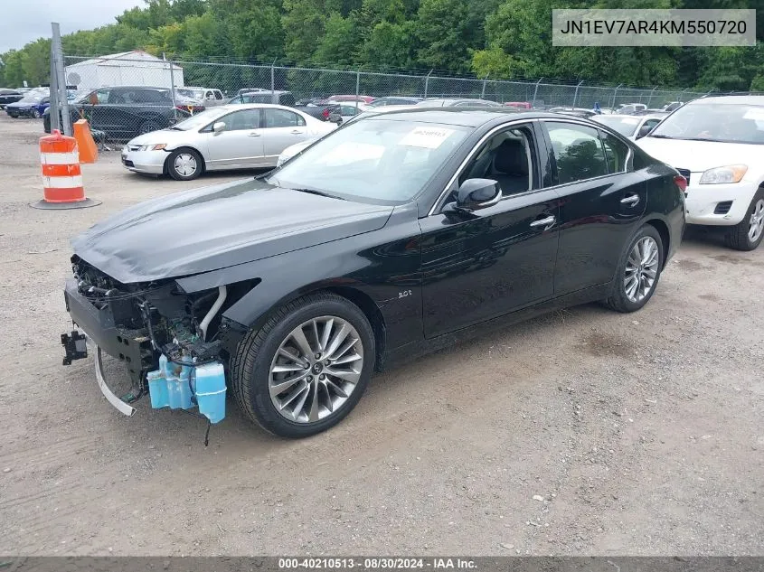 2019 Infiniti Q50 3.0T Luxe VIN: JN1EV7AR4KM550720 Lot: 40210513