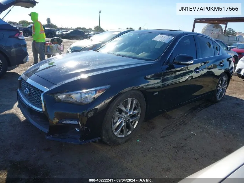 2019 Infiniti Q50 3.0T Sport VIN: JN1EV7AP0KM517566 Lot: 40222241