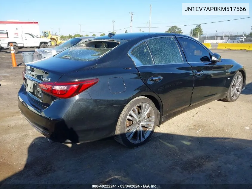 2019 Infiniti Q50 3.0T Sport VIN: JN1EV7AP0KM517566 Lot: 40222241