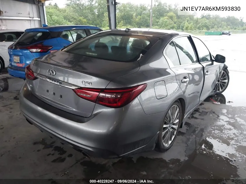 2019 Infiniti Q50 3.0T Luxe VIN: JN1EV7AR6KM593830 Lot: 40228247