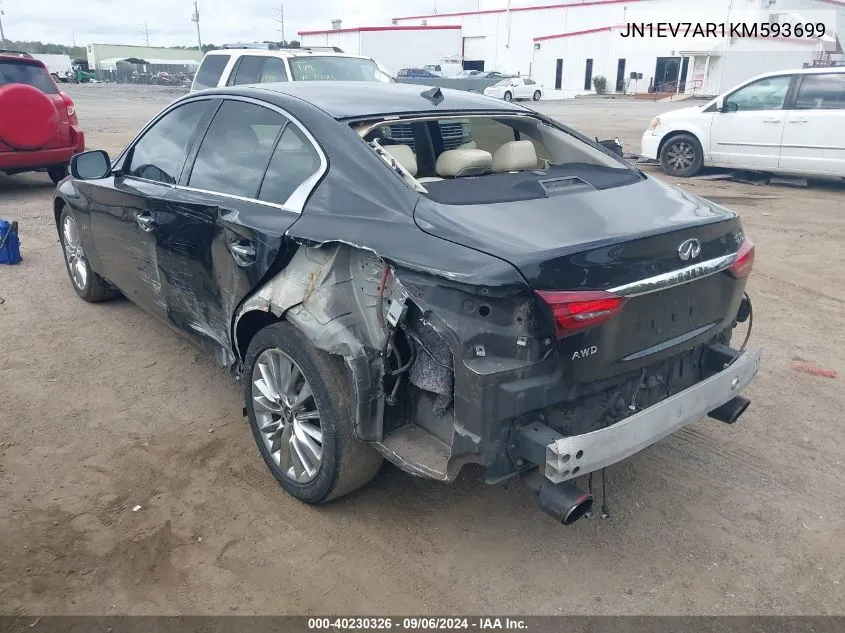 JN1EV7AR1KM593699 2019 Infiniti Q50 3.0T Luxe