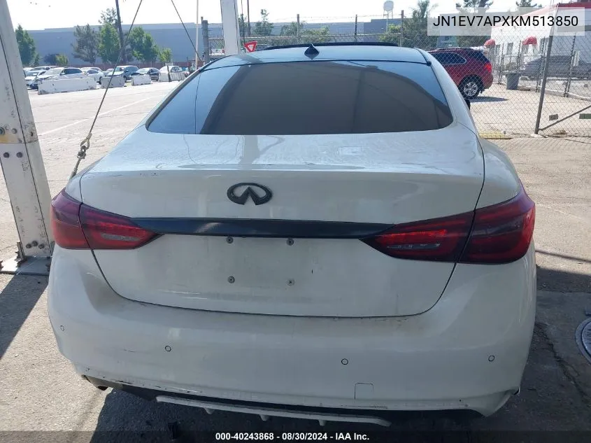 2019 Infiniti Q50 3.0T Sport VIN: JN1EV7APXKM513850 Lot: 40243868