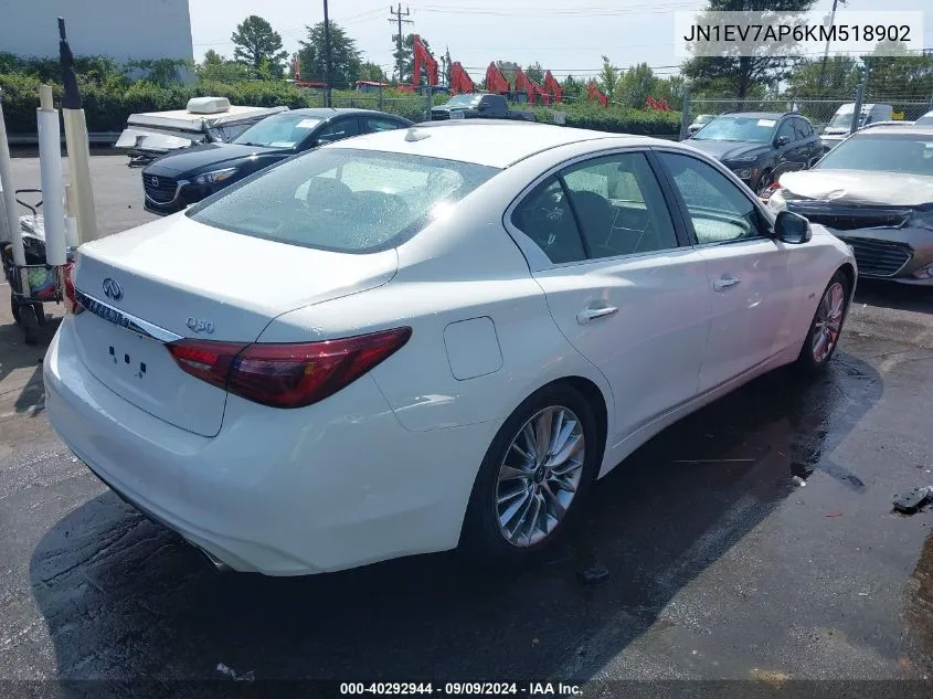 2019 Infiniti Q50 3.0T Luxe VIN: JN1EV7AP6KM518902 Lot: 40292944