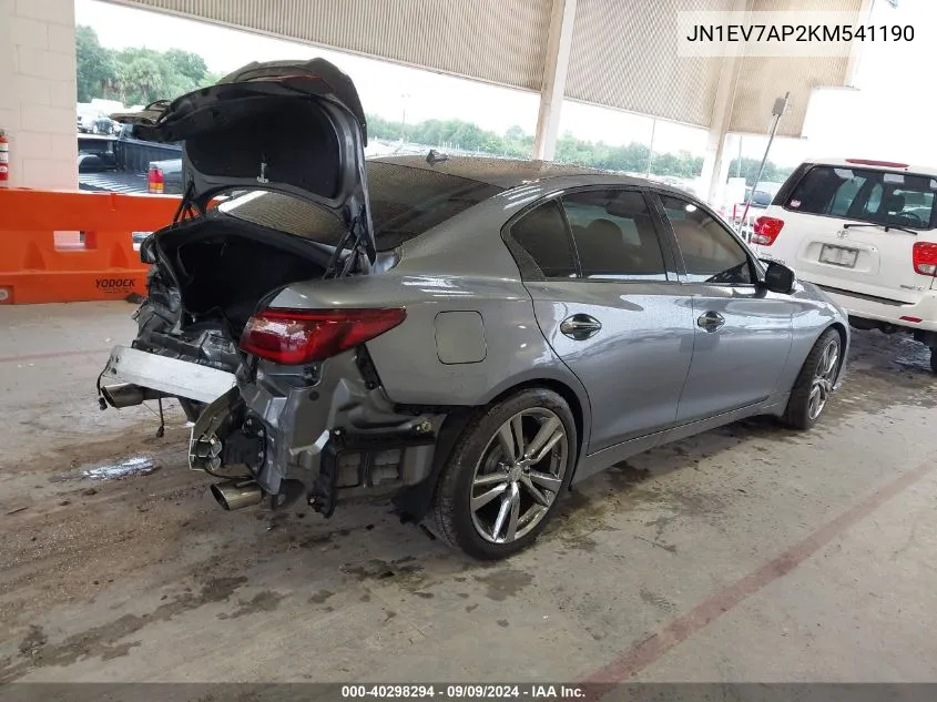 2019 Infiniti Q50 3.0T Signature Edition VIN: JN1EV7AP2KM541190 Lot: 40298294