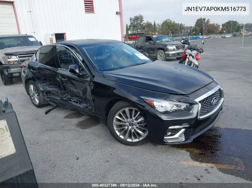 2019 Infiniti Q50 Luxe/Sport/Signature Edit VIN: JN1EV7AP0KM516773 Lot: 40327390