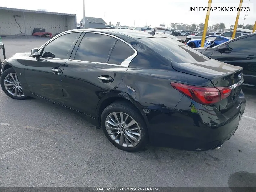 2019 Infiniti Q50 Luxe/Sport/Signature Edit VIN: JN1EV7AP0KM516773 Lot: 40327390