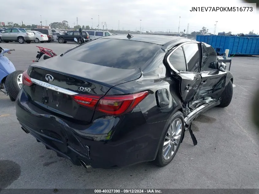 2019 Infiniti Q50 Luxe/Sport/Signature Edit VIN: JN1EV7AP0KM516773 Lot: 40327390