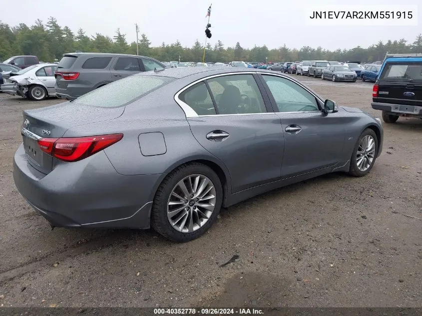 JN1EV7AR2KM551915 2019 Infiniti Q50 3.0T Luxe