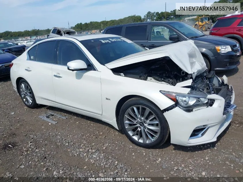 2019 Infiniti Q50 3.0T Luxe VIN: JN1EV7ARXKM557946 Lot: 40362058