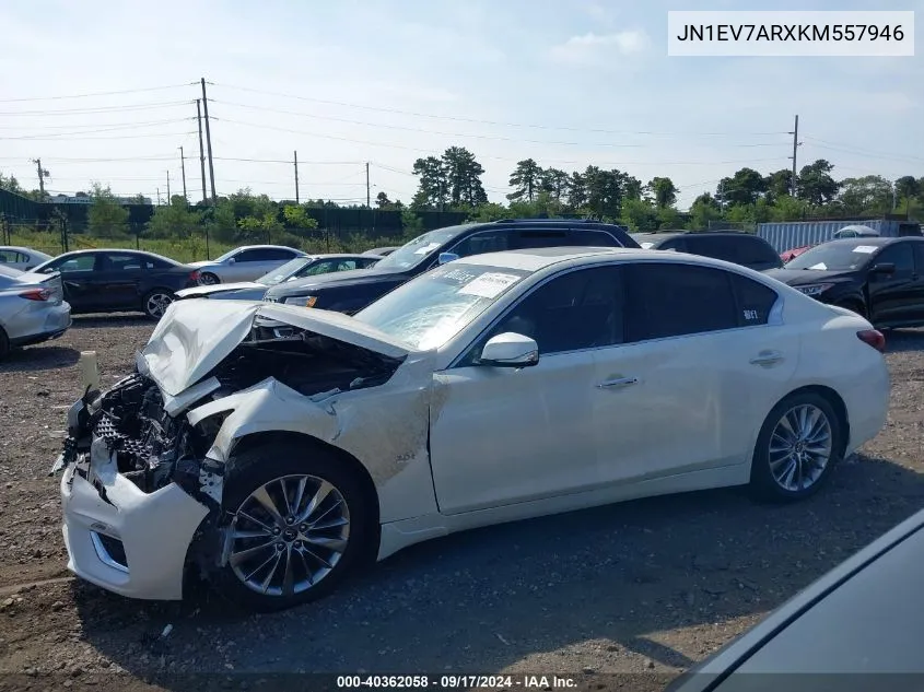 2019 Infiniti Q50 3.0T Luxe VIN: JN1EV7ARXKM557946 Lot: 40362058