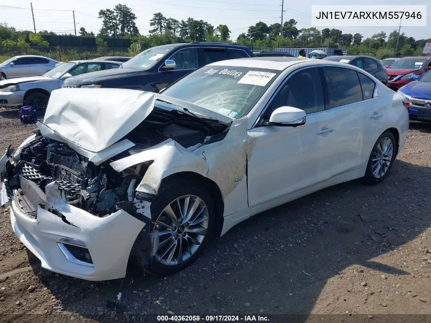 2019 Infiniti Q50 3.0T Luxe VIN: JN1EV7ARXKM557946 Lot: 40362058