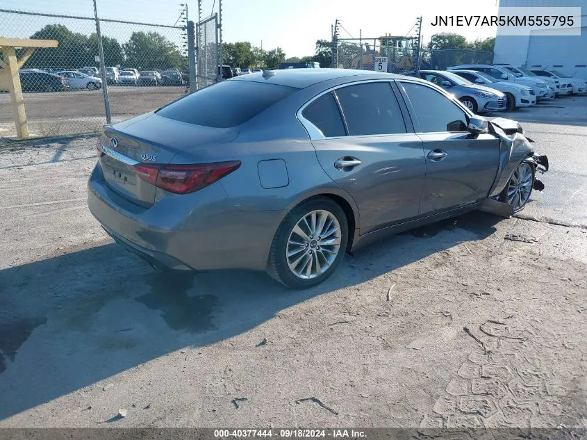 2019 Infiniti Q50 3.0T Luxe VIN: JN1EV7AR5KM555795 Lot: 40377444