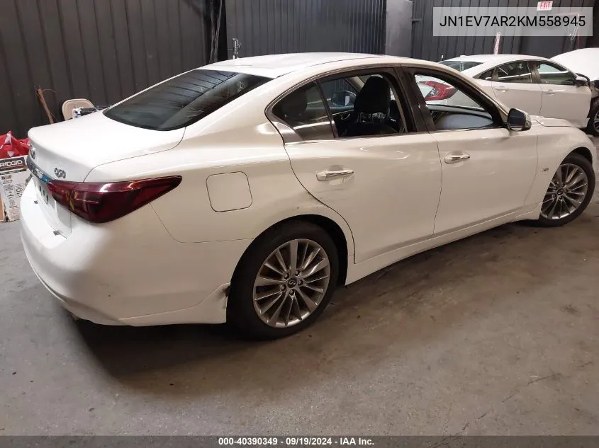 2019 Infiniti Q50 3.0T Luxe VIN: JN1EV7AR2KM558945 Lot: 40390349