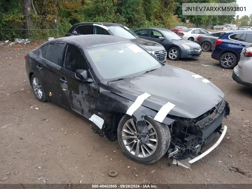 2019 Infiniti Q50 3.0T Luxe VIN: JN1EV7ARXKM593801 Lot: 40402805