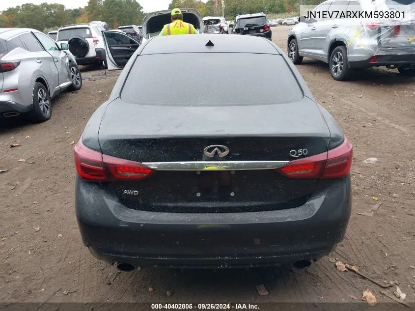 JN1EV7ARXKM593801 2019 Infiniti Q50 3.0T Luxe