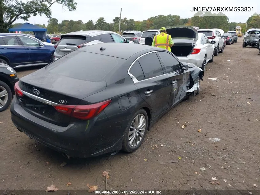 JN1EV7ARXKM593801 2019 Infiniti Q50 3.0T Luxe