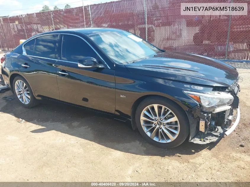 2019 Infiniti Q50 3.0T Luxe VIN: JN1EV7AP6KM518639 Lot: 40406828