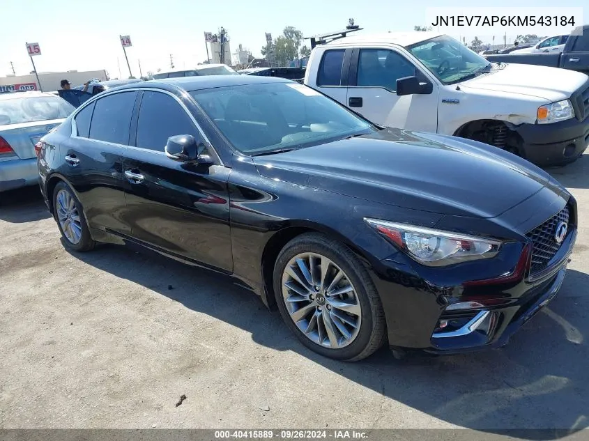 2019 Infiniti Q50 Luxe/Sport/Signature Edit VIN: JN1EV7AP6KM543184 Lot: 40415889