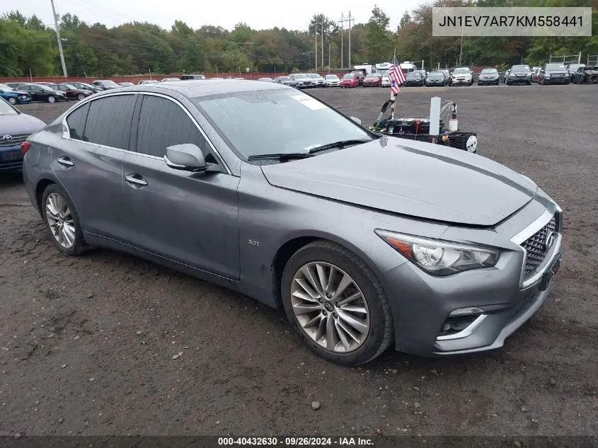 2019 Infiniti Q50 3.0T Luxe VIN: JN1EV7AR7KM558441 Lot: 40432630