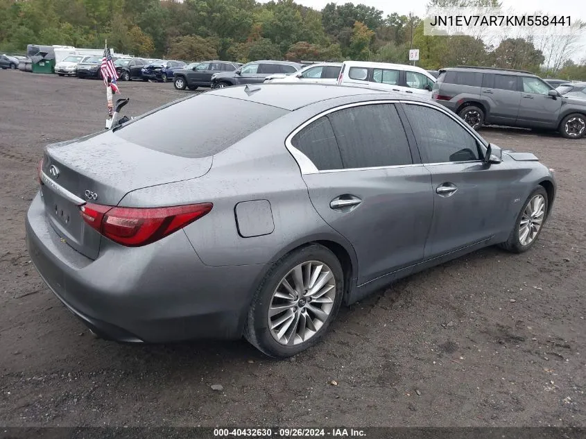 2019 Infiniti Q50 3.0T Luxe VIN: JN1EV7AR7KM558441 Lot: 40432630