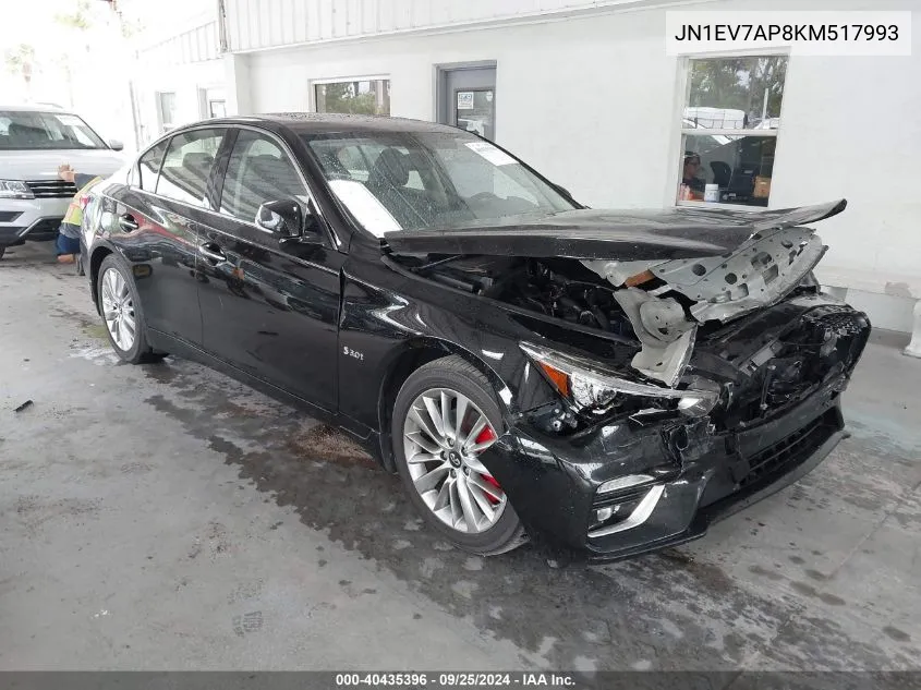 2019 Infiniti Q50 3.0T Luxe VIN: JN1EV7AP8KM517993 Lot: 40435396