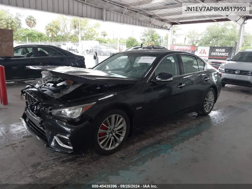 2019 Infiniti Q50 3.0T Luxe VIN: JN1EV7AP8KM517993 Lot: 40435396