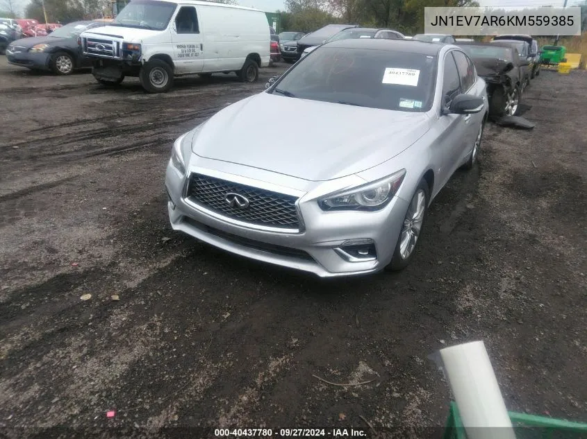 2019 Infiniti Q50 3.0T Luxe VIN: JN1EV7AR6KM559385 Lot: 40437780