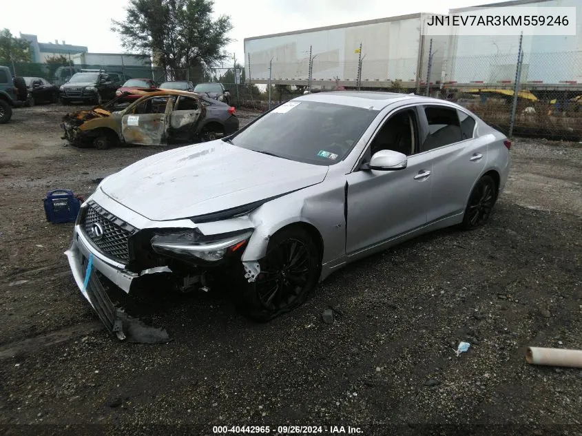 2019 Infiniti Q50 3.0T Luxe VIN: JN1EV7AR3KM559246 Lot: 40442965