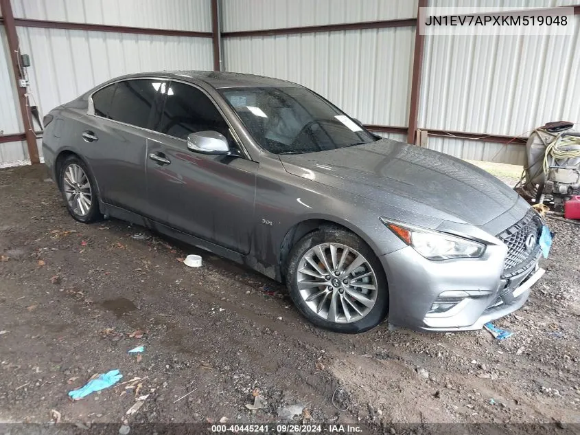 2019 Infiniti Q50 3.0T Luxe VIN: JN1EV7APXKM519048 Lot: 40445241