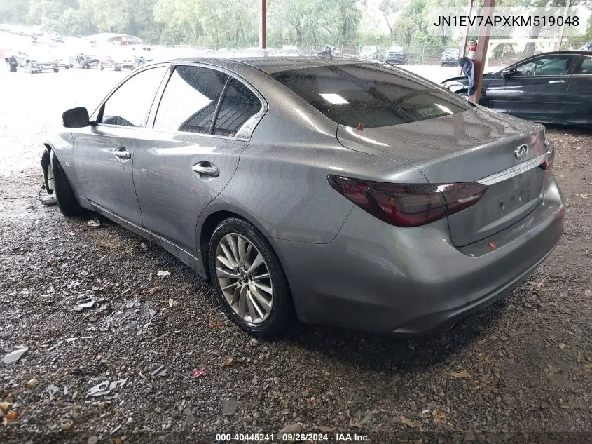 2019 Infiniti Q50 3.0T Luxe VIN: JN1EV7APXKM519048 Lot: 40445241