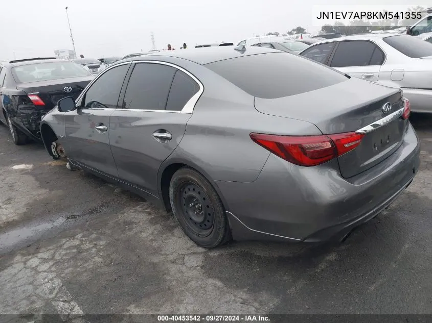 2019 Infiniti Q50 3.0T Luxe VIN: JN1EV7AP8KM541355 Lot: 40453542