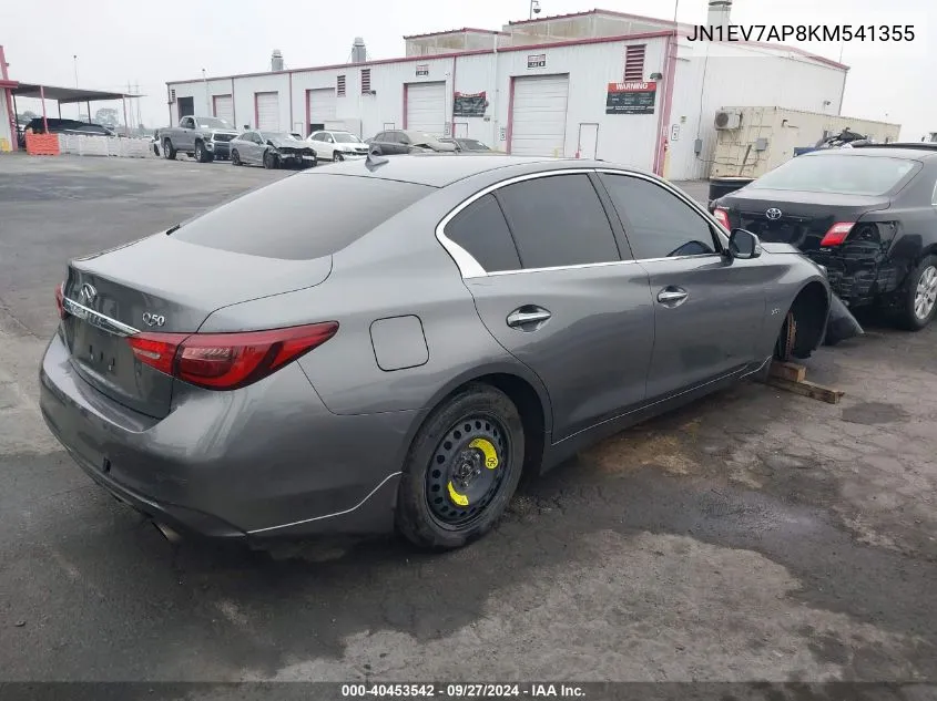 2019 Infiniti Q50 3.0T Luxe VIN: JN1EV7AP8KM541355 Lot: 40453542