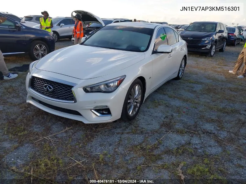 2019 Infiniti Q50 3.0T Luxe VIN: JN1EV7AP3KM516301 Lot: 40476181