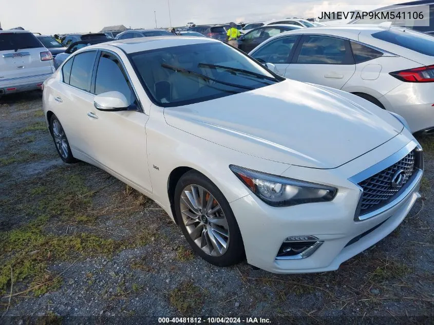 2019 Infiniti Q50 3.0T Luxe VIN: JN1EV7AP9KM541106 Lot: 40481812